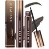 KIMUSE Tinta Sopracciglia in Gel, Colore Intenso, Volume e Fissaggio | Impermeabile e Anti-Transfer, Resiste a Sudore e Pioggia; Applicatore Angolato per un Risultato Naturale, per Uomo e Donna