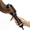 Peach Beauty® Spazzola Asciugacapelli 3 in 1 | Asciuga, Dona Volume e Stira | Per Tutti i Tipi di Capelli | Capelli Lisci e Brillanti Senza Crespo | 1300W | 33.5x8.5x7 cm | Nero