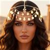 Zoestar Catena per capelli con paillettes in stile bohémien, catena per capelli color oro, accessorio per capelli da donna