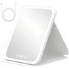 Lunaanda Specchio da Trucco con Luce LED, Touch Screen Tre Colori Regolabile Illuminato Specchio Trucco, Specchi Tavolo Pieghevole Portatile per Viaggio e Casa con Interruttori Sfioramento Funzione Memoria