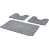 Comart - Set Tappeti Bagno Tahiti - Tris Tappetini Assorbenti: 1 Rettangolare 45x75 cm + 2 Giro Water 45x37.5 cm - Asciugatura Rapida - Salvaspazio - Antiscivolo - Lavabile in Lavatrice - Grigio