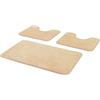 Comart - Set Tappeti Bagno Tahiti - Tris Tappetini Assorbenti: 1 Rettangolare 45x75 cm + 2 Giro Water 45x37.5 cm - Asciugatura Rapida - Salvaspazio - Antiscivolo - Lavabile in Lavatrice - Beige