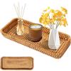 PRITOK Cestino rettangolare in vimini intrecciato: 27,5 x 11 x 4 cm, vassoio decorativo per bagno e stoccaggio