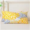 Miuyunya Set di 2 Federe Cuscini Divano in Velluto 30 x 50 cm Gris Copricuscino Rettangolari Crema Fodera per Cuscino Oro Giallo Dalia Fiore Moderno Decorazione Federe per Soggiorno Camera