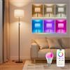 DUSKTEC Lampada da Terra Smart RGB Regolabile in Altezza - Piantana LED Dimmerabile per Soggiorno e Camera da Letto, Luce d'Atmosfera Moderna e Decorativa, Compatibile con Alexa e Controllo App