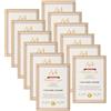 Giftgarden Cornice A4,Cornice di Colore Legno Naturale in PVC, Cornice da Parete e Tavolo, Decorazione per Casa,Set di 12