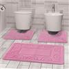 Comart - Set Tappeti Nicole da Bagno - Tre Pezzi - Tappetino Rettangolare 50x80 cm + Due Girowater 50x40 cm - Tris Antiscivolo ad Asciugatura Rapida - Traspiranti - Lavabili in Lavatrice - Rosa