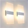 KICAAO Applique da Parete Interno,Acryl LED Moderno Lampada da Parete, 12W 3000K Up Down Illuminazione da Parete per Camera da Letto Corridoio Soggiorno Scala