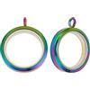 Beebeecraft 2 pz. Ciondolo Galleggiante con 304 ciondoli in Acciaio Inox Rotondi Piatti in Vetro di Memoria di Colore Arcobaleno per Collane con Gabbia di Perle 36.5x30x7mm (Senza Catena)