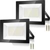 Kakashome 100W Faretto LED da Esterno 2 Pezzi, Faro LED da Esterno 10000LM 7000K Faretti LED, 144 Chips IP67 Impermeabile Super Luminoso Bianco Freddo Luce di Sicurezza per Giardino, Cortile, Terrazza, Patio