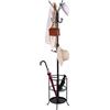 Luyi-Life Appendiabiti in metallo con portaombrelli 12 ganci per corridoio, 182 cm, autoportante, appendiabiti per vestiti, cappelli, borse, utilizzato in ingresso, soggiorno, camera da letto, ufficio