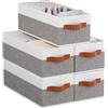YheenLf 5Pezzi Scatole Portaoggetti Pieghevoli,Grigio/Bianco,38×15.5×13cm