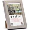 3-B Cornice portafoto MEGA - Argento - 9 x 13 cm - Cornice in legno, cornice per foto, cornice per ritratti con vetro acrilico