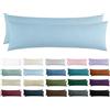 Tifschlaf Federa per cuscino da lato 40 x 145 - Set da 2 federe per cuscino 40x145 per chi dorme sul fianco, in microfibra morbida, colore: azzurro chiaro, con cerniera, 145x40 cm, Blu, Fodera per