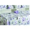 1KDreams Tovaglia Plastificata Quadrata - Antimacchia - Design Shabby Chic Lilla e Bianco - Lavanda - Copritavolo Cerato - Made in Italy (Shabby Chic Rosa, 140x140 cm)