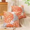 Miuyunya Set di 2 Federe Cuscini Divano in Velluto 40x40 Gris Copricuscini Colorato Morbido Fodera per Cuscino Orange Fiore Moderno Decorazione Federe per Soggiorno Camera Balcone