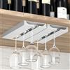 Vaisoeny Portabicchieri da vino, porta bicchieri da vino, sotto armadietto, calici, bicchieri da vino, organizer in plastica per bar, autoadesivo, confezione da 2 (bianco)