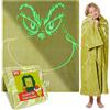 Get Trend The Grinch Coperta che si Illumina al Buio 130x150cm, Coperte Pile per Divano e Letto, Si Illumina Dopo 15-30 Minuti, Accessori Letto (Verde Grinch)