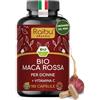 RAIBU Maca Rossa Peruviana BIO - 180 capsule da radice di Maca Peruviana - Equilibrio ormonale per donna - 3.200mg per dose giornaliera (equivalenti a 12.800mg di radice del Perù) - Con vitamina C naturale