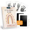 AMARI ® Kit Impronte Mani e Piedi Neonato - Set Impronta Baby senza inchiostro - Idea Regalo Nascita & Baby Shower - Impronte Zampa Cane & Gatto - con 2 Tamponi & 4 Carte