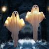 Efymosce 2 sacchi a vento fantasmi, decorazione per Halloween, luci LED, decorazioni da appendere esternamente, cortile, terrazza, prato, giardino