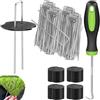 Dinhauyon Chiodi a Forma di U, 100pcs Chiodi da Giardino Anti ruggine da 150 mm Ø 0,25 mm per la fissazione di recinzioni per Erba Artificiale in Tessuto e Tende da Campeggio a Rete