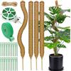 VIPNAJI 4 Pezzi Bastone di Muschio, 70 cm Pieghevoli Palo per Fibra di Cocco per Piante, Supporti per Piante per Monstera, Sostegno per Piante Piante Rampicanti per Casa Giardino Balcone