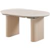 DRW Tavolo da pranzo rettangolare allungabile in legno in beige 76x200x100 cm