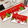 Hoimlm Set di 2 tappetini da cucina di Natale, tappeti natalizi lavabili antiscivolo per corridoio, soggiorno, cucina, Lavanderia (Natale Rosso A, 43x150 cm+43x75 cm)