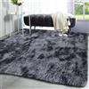 Tinyboy-hbq Tappeti Salotto Shaggy a Pelo Lungo Peloso Soggiorno Moderno Cameretta, Camera da Letto, Tappetino Antiscivolo (Grigio Nero, 200 x 200cm)