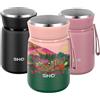 SHO Thermos per alimenti, isolamento sottovuoto, a doppia parete, in acciaio inox, contenitore per alimenti - 10 ore calde e 20 ore fredde, 530 ml, 800 ml, senza BPA (montagna arcobaleno, 530 ml)