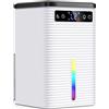 Flewave Deumidificatore Casa Muffa 2500ml, Deumidificatore Portatile - Silenzioso 30dB, Spegnimento Automatico, Timer 2-12h, Sbrinamento Smart, 7 Colori LED, per Camera da Letto, Bagno, Armadio (650ml/Giorno)