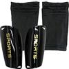 REBECASKYENS 1 paio di Parastinchi per calcio, parastinchi calcio adolescente, parastinchi piccoli calcio, nero, con 1 paio di gambali, per calcio, corsa, tennis, squash, hockey, allenamento
