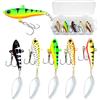 Futuhada Set Jig Spinner, 5 Pezzi 20g Esche da Pesca in Scatola, Spinner Con Testa in Piombo per Persico Luccio Lucioperca Cavedano, Spinjig Artificiale Attiva