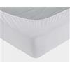 Home Tresor - Coprimaterasso Liscio Spugna, Fodera Salva Materasso Elasticizzato Traspirante, 50% Cotone 50% Poliestere Bianco (Matrimoniale)