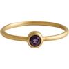 Sophia Rose Anello in oro giallo 14 kt 585 con gemma di granato rodolite Minimalista con Pietra da 3 mm Incastonata - Fede Elegante per Donna - Fascia Fine da 1,5 mm - US Size 8 / Diameter 18.2