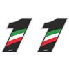 4R Quattroerre.it - 13161 - Numero Gara 1 Adesivo per Moto, Nero/TRICOLORE, 6,5 x 8,5 cm (Confezione da 2)