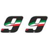 4R Quattroerre.it 13229 Numero Racing 9 Mini, Tricolore Italia, 27 x 37 mm (Confezione da 2)