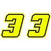 4R Quattroerre.it 13383 Numero Racing 3 Moto GP, Giallo Fluo, 10 x 10 cm (Confezione da 2)