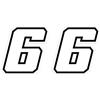 4R Quattroerre.it 13366 Numero Racing 6 Moto GP, Bianco, 10 x 10 cm (Confezione da 2)