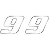 4R Quattroerre.it Numero Gara 9 Anodizzato, Bianco, 27 x 37 mm (Confezione da 2)