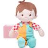 LeyaDoll Bambola morbida(12''), bambola bambina ideale come regalo bambino 1 anno, regalo di battesimo e Natale per bambina e neonati-Daydream-Overalls-Boy
