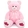 MorisMos Orso Peluche Gigante Rosa 120cm - Orsacchiotto XXL Morbido, Orsetto di Peluche Grande per Fidanzata, Regali per Lui e Lei, Bambini, Compleanno e Natale