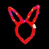 BF Souvenirs 1 cerchietto a LED in peluche Little BUNNY con orecchie di coniglio, in 4 colori, lampeggiante e luminoso, per feste di carnevale, compleanno, feste di carnevale, regina (rosso)