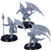 Forged Terrain Devil Minions - 3 miniature di Gargoyle per giochi di ruolo da tavolo | Base Fantasy Monsters da 32 mm | DnD, Wargames | Miniature epiche con licenza | Figure in resina non verniciate per giocatori e