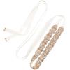 QUARKZMAN Cintura Nuziale con Strass per Abito da Sposa, Cintura a Fascia Damigella d'Onore Cristallo a Mano Oro Rosa, Accessori per Abiti Donna con Nastro