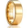 SOXEMAN Fascia Piatta Classica - Anello Nuziale in Tungsteno Alta Lucidatura Larghezza 8mm per Uomo e Donna (Misura USA) | Oro | Misura USA 11 (64,7 mm)
