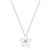 SLUYNZ Collana in argento sterling 925 con fiore bianco per donne e ragazze, small, Argento sterling, Zirconia cubica