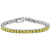 Bling Jewelry 12 Ctw Prong Basket Set Solitaire Round Cubic Zirconia Simulato Giallo Canarino Citrino Aaa Cz Bracciale Da Tennis Per Le Donne Prom Bride Placcato Argento