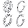 CHIC & ARTSY Orecchini a Clip con Conchiglia Non Perforante in Argento sterling 925 per Cartilagine da donna